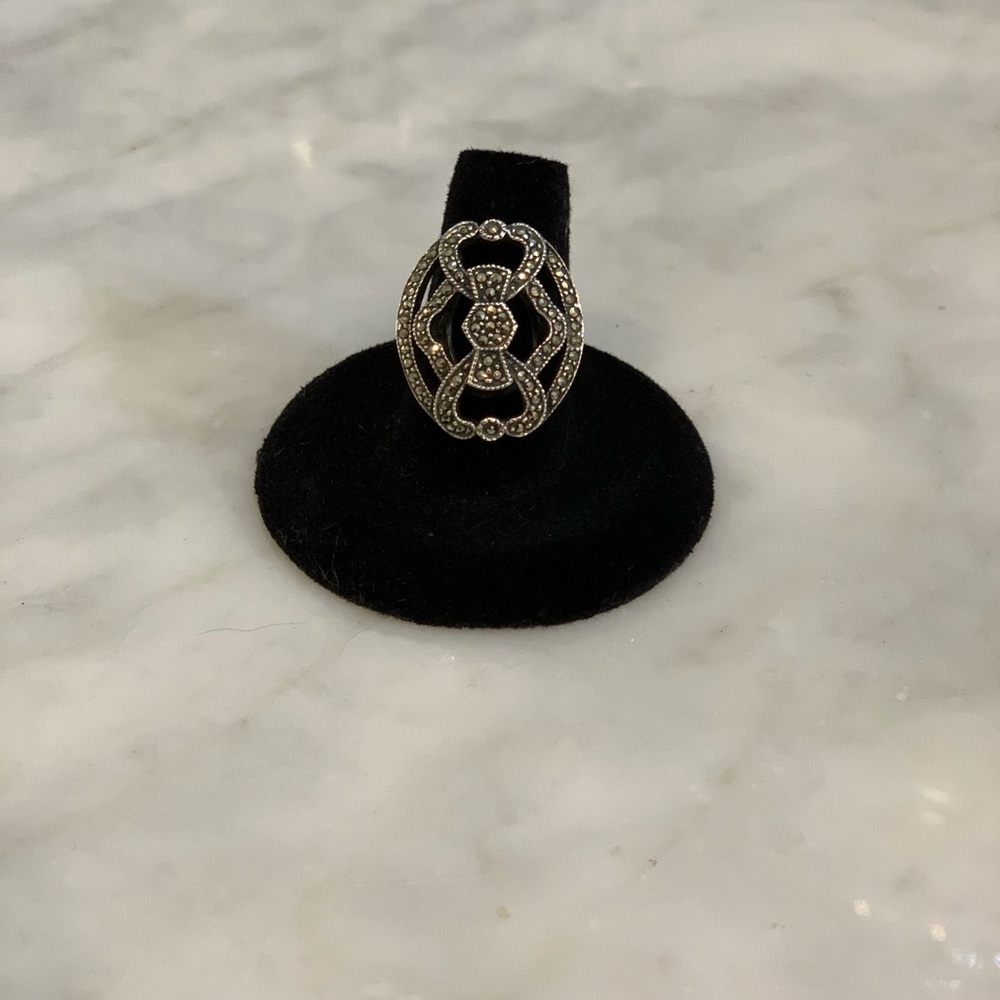 VINTAGE JUDITH JACK STERLING SILVER RING - Picture 2 of 6